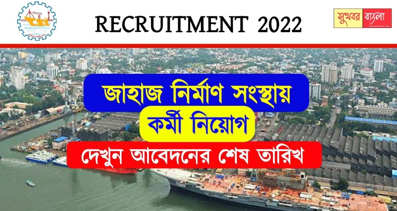 Cochin Shipyard recruitment 2022